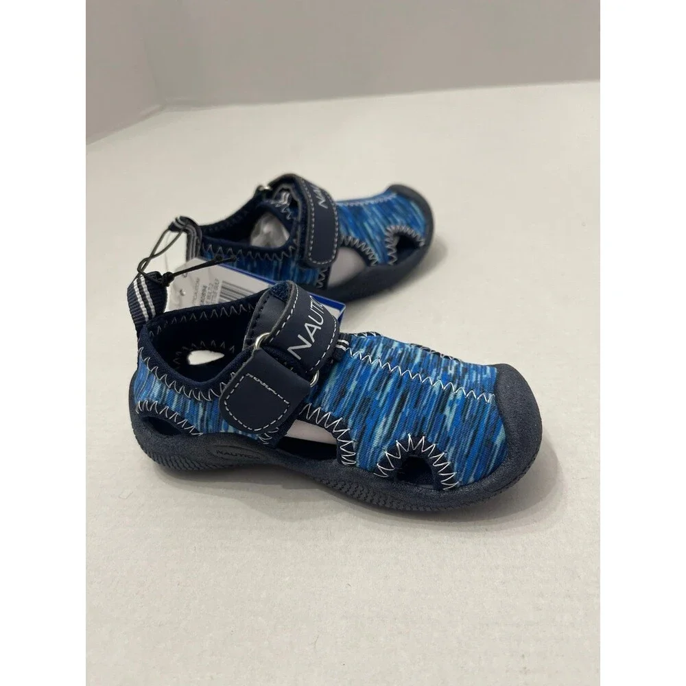 Nautical Toddler Boy’s Kettle Gulf Sandals Blue/Black Size 5 New With Tags
